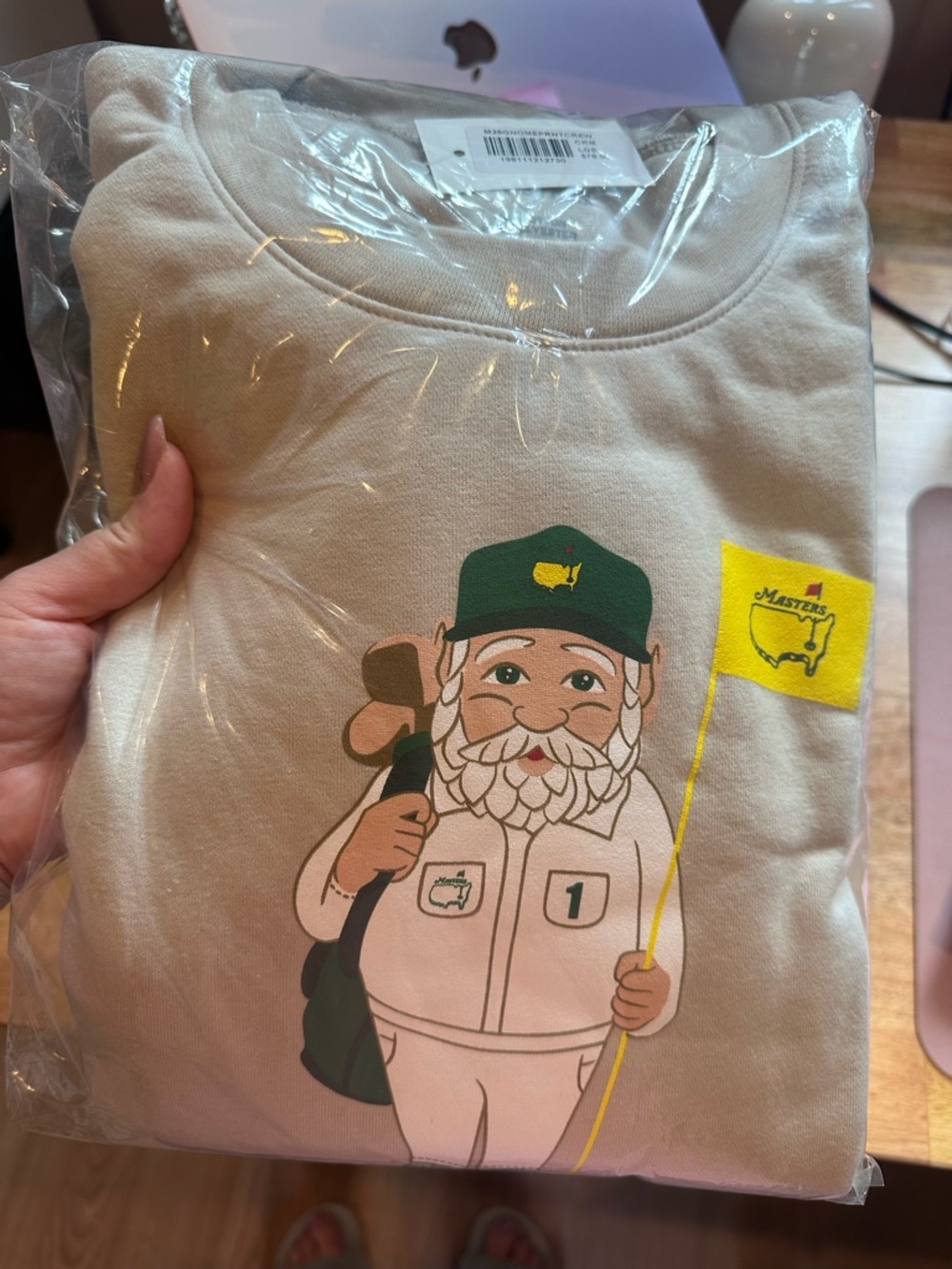 Masters 2026 gnome sweatshirt cream NWT